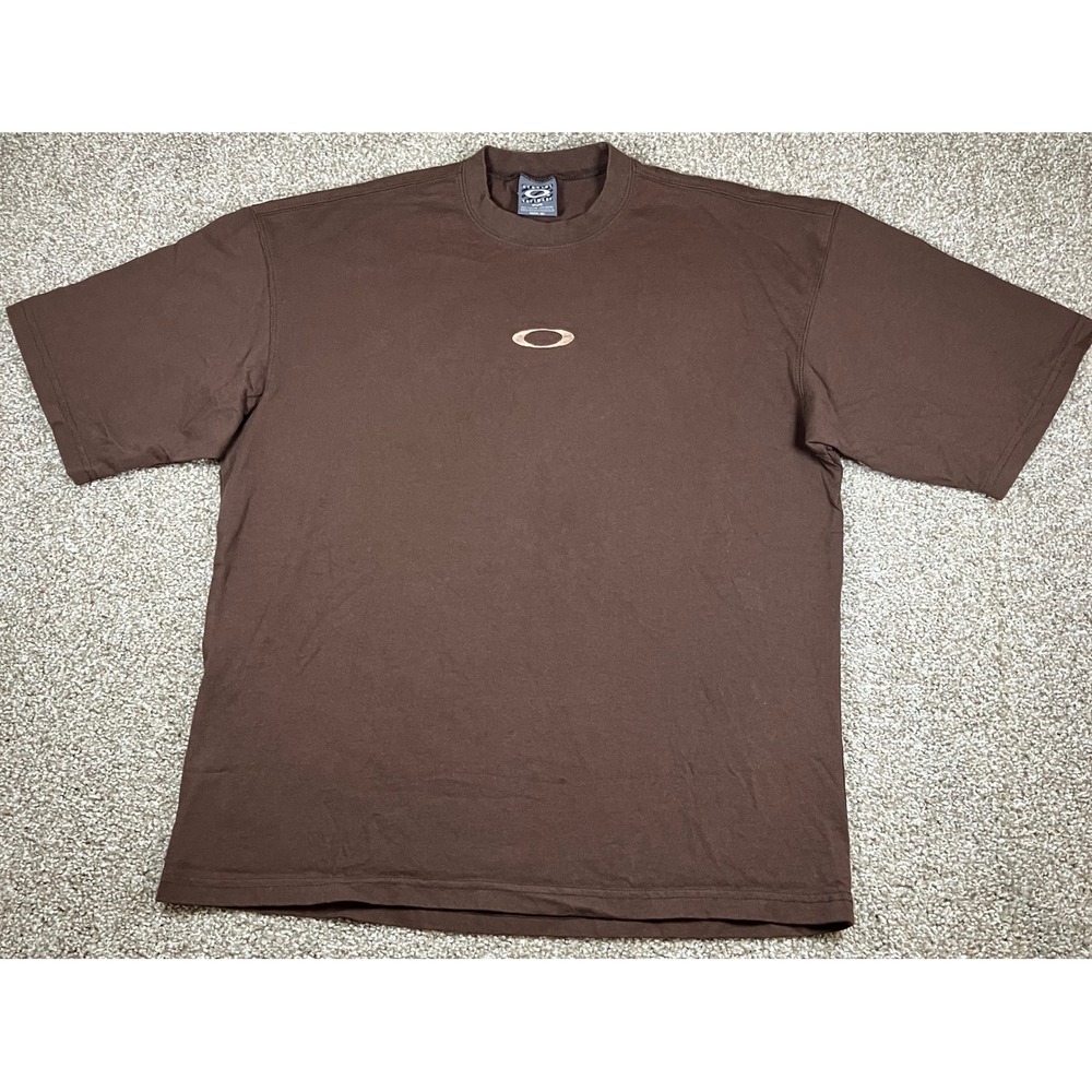 Oakley Genuine Software Brown T-Shirt Mens Medium Center Logo Vintage USA